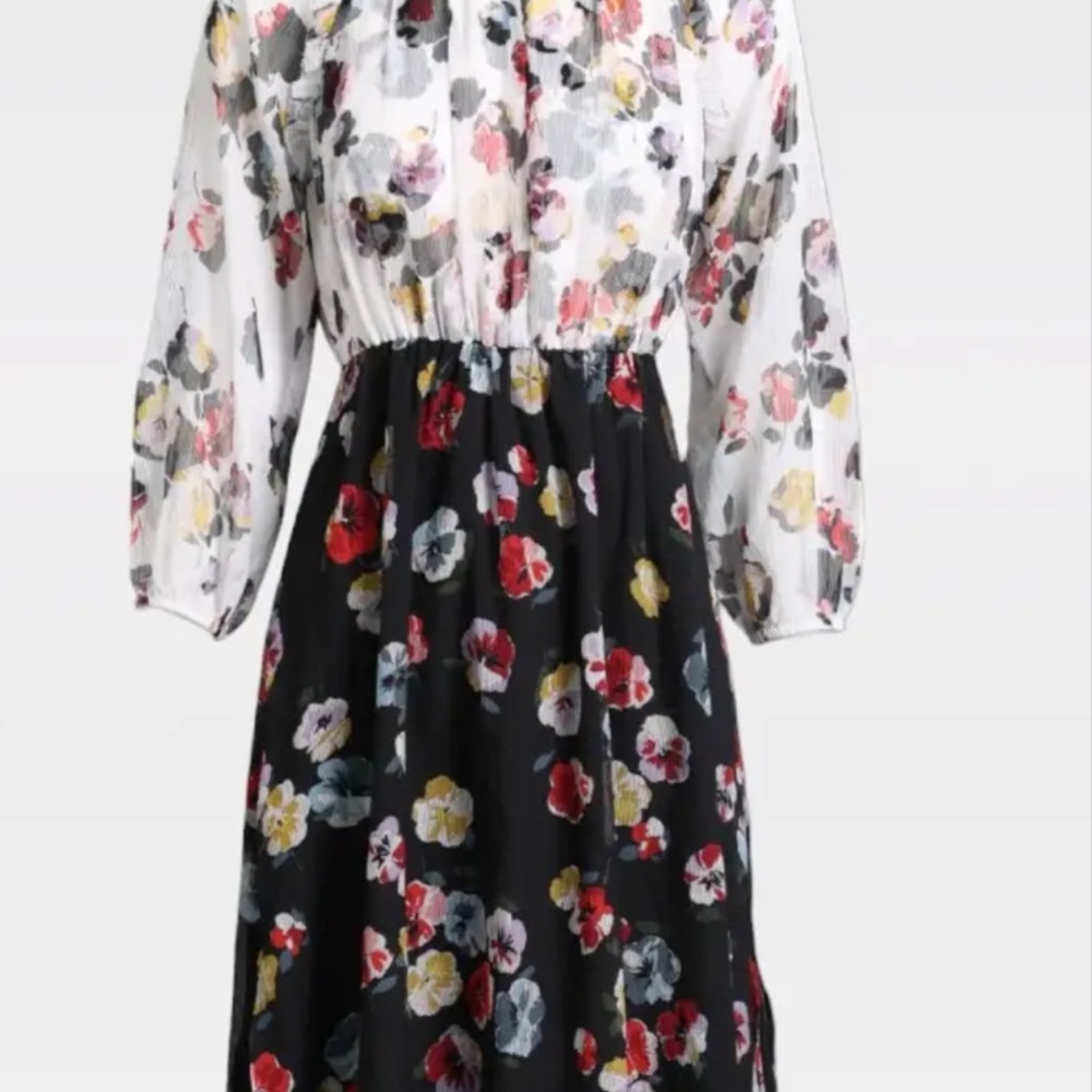 Ann Taylor Pink and Blue Long Sleeve Sundress